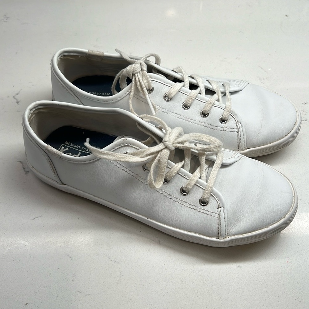Keds Big Kids Kickstart Leather Lace Up Youth Size 5M White